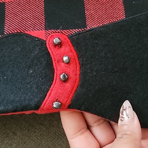 🐈‍⬛️Cute Buffalo Plaid Christmas Stocking with Black Cat🐈‍⬛️ - Picture 4 of 5